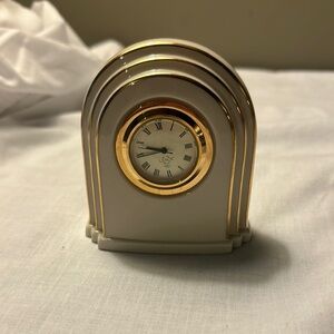 Elegant Gold and Cream LENOX Table Clock